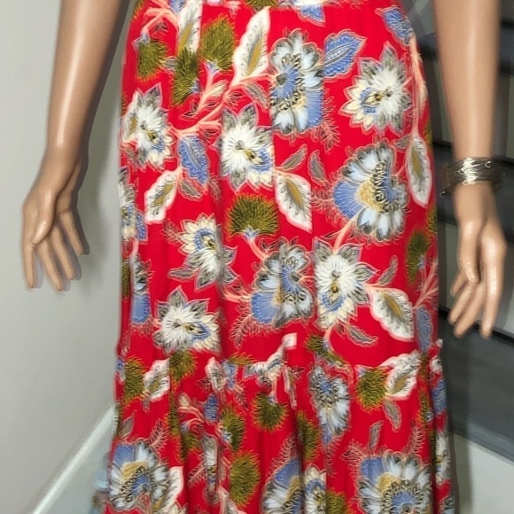 Loft Midi dress Red Floral XS - Picture 4 of 9